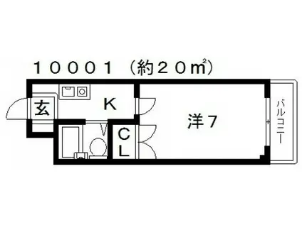 エクセルハイツ西浦(1K/1階)の間取り写真