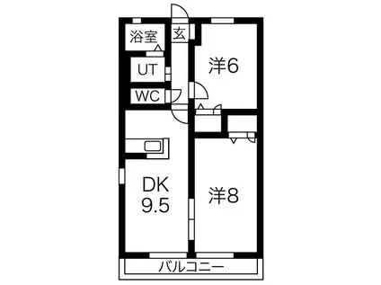 メゾン・ド・フローラII(2LDK/2階)の間取り写真
