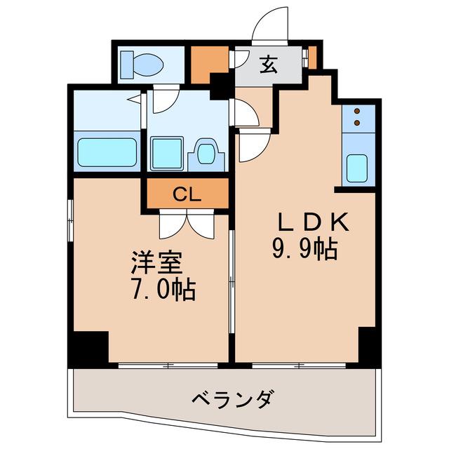 サンリヴァーメゾン(1LDK/5階)の間取り写真