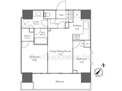 HARUMI FLAG PORT VILLAGE(2LDK/17階)の間取り写真