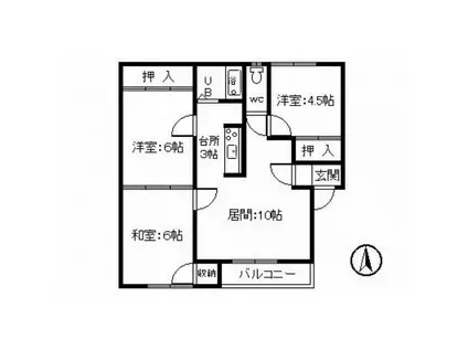 田中マンション(3LDK/2階)の間取り写真