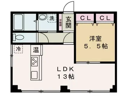 エイトビル福崎(1LDK/3階)の間取り写真