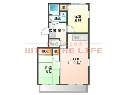 サンハイツ小森野(2LDK/2階)の間取り写真