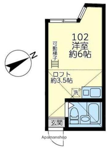 ユナイト港南サイレンスター(ワンルーム/1階)の間取り写真