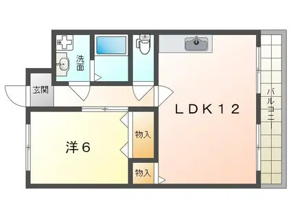 Mプラザ楠根参番館(1LDK/9階)の間取り写真