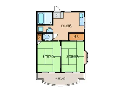 小森野ハイツ(2DK/3階)の間取り写真