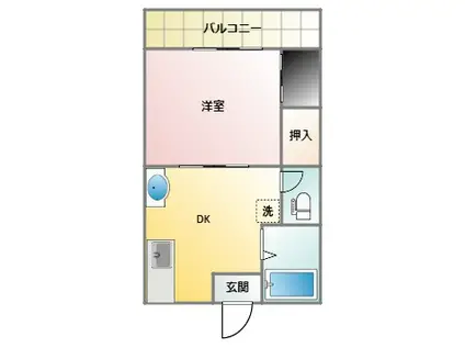 フジパークハイツ(1DK/2階)の間取り写真
