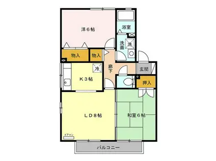 サンメゾンC(2LDK/1階)の間取り写真