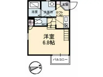 ALPHA・THE・TERRACE 駅南通(ワンルーム/1階)の間取り写真