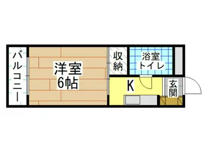 レジデンス馬借(1K/4階)の間取り写真