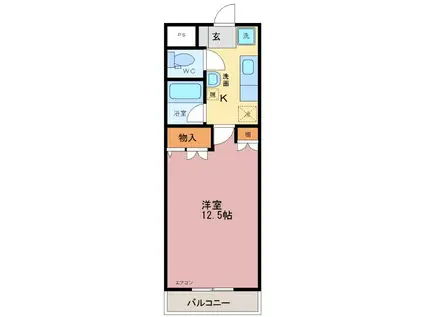 グランヴィア堀川(1K/4階)の間取り写真