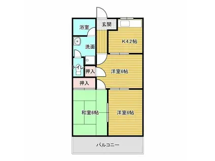 SSコーポ テラ(2LDK/4階)の間取り写真