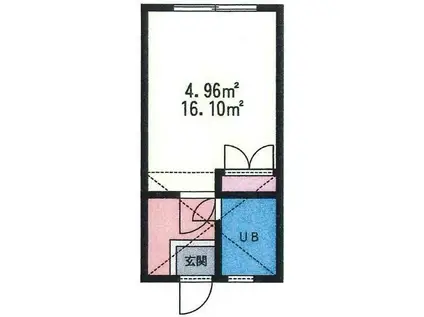 RARA伊勢原(1K/2階)の間取り写真