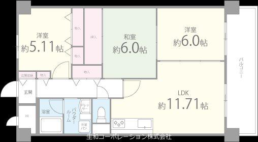 メゾンポレール(2LDK/1階)の間取り写真
