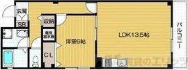 タイズコートクニジマ(1LDK/1階)の間取り写真