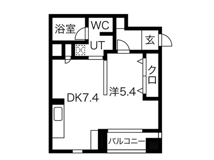 レムナント晩翠(1DK/4階)の間取り写真