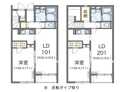 レオネクストサクラリバー(1LDK/1階)の間取り写真
