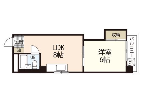 大松己斐ビル(1LDK/6階)の間取り写真