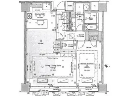 BRILLIA TOWER堂島(1LDK/45階)の間取り写真