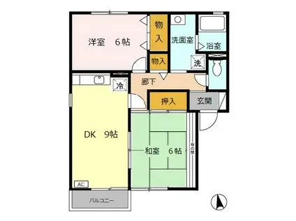  アネックスたけい(2LDK/2階)の間取り写真