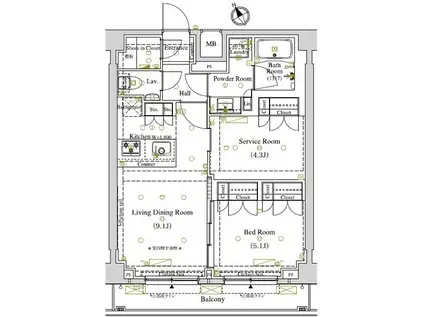 ARKMARK東大井(1SLDK/5階)の間取り写真
