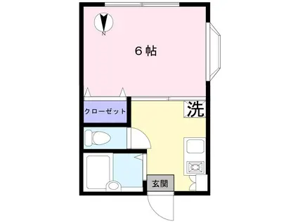 アルカディア(1K/1階)の間取り写真