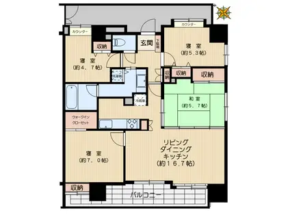 シーアイマンション根津宮永(4LDK/11階)の間取り写真