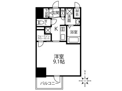 IーSTAGE住吉町(1K/3階)の間取り写真