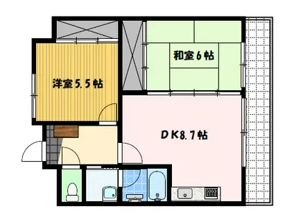 メゾンフレール(2DK/3階)の間取り写真