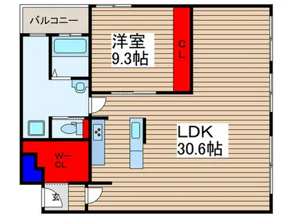 アヴェニール戸田(1LDK/3階)の間取り写真