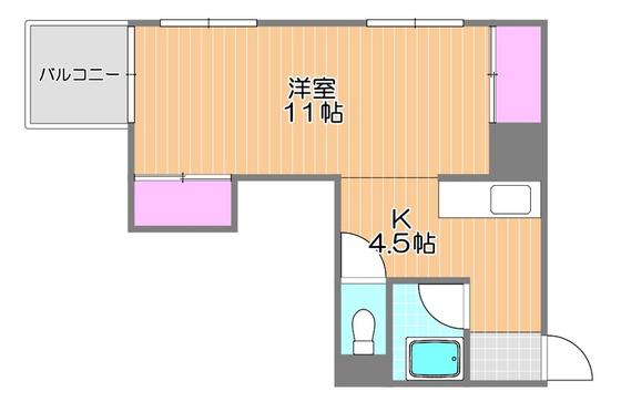 サンジェルマン番町(1K/2階)の間取り写真