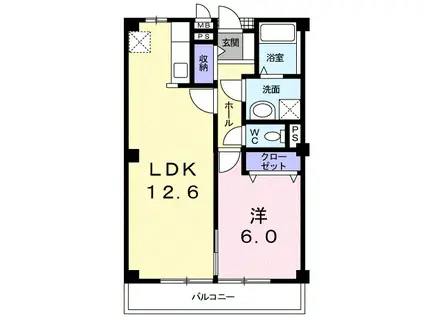 グラン・カメリア(1LDK/2階)の間取り写真