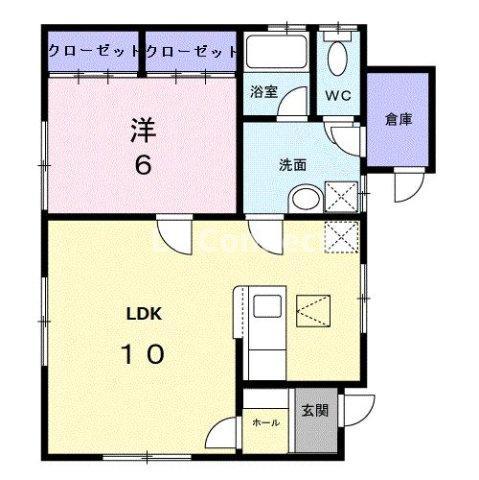 アンジュレーヴ(1LDK/1階)の間取り写真