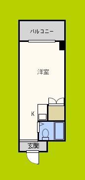 明和ハイツ南江口(ワンルーム/7階)の間取り写真