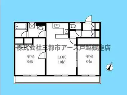 ヴィラベール洗足池(2LDK/3階)の間取り写真
