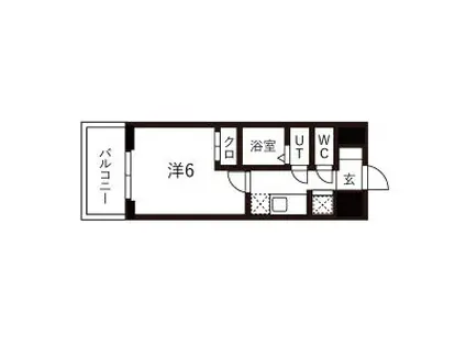 ワールドアイ大阪城イーストIII(1K/2階)の間取り写真