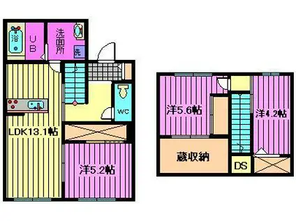 KAMULA 南棟(3LDK/1階)の間取り写真