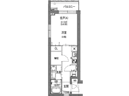 LALA NISHIAZABU(1K/1階)の間取り写真