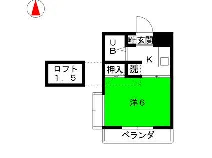 トレンディハイツ(1K/2階)の間取り写真