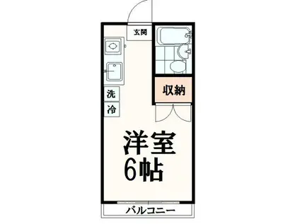 プレジオ多摩(1K/2階)の間取り写真