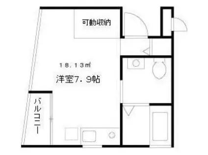 6BOX(ワンルーム/1階)の間取り写真