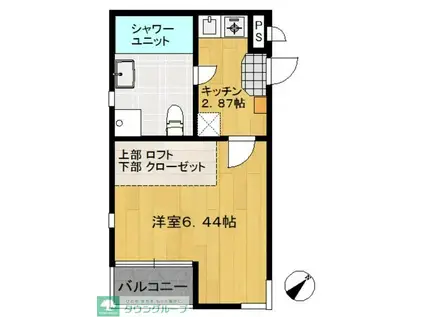 ボヌール(1K/3階)の間取り写真