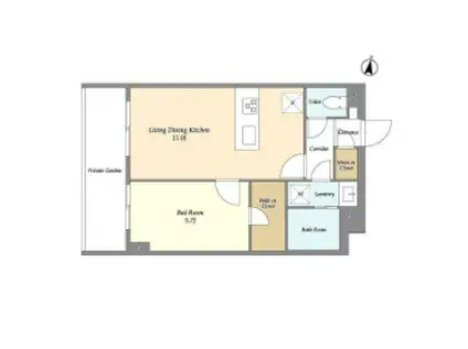 メゾンドオンディーヌ(1LDK/1階)の間取り写真