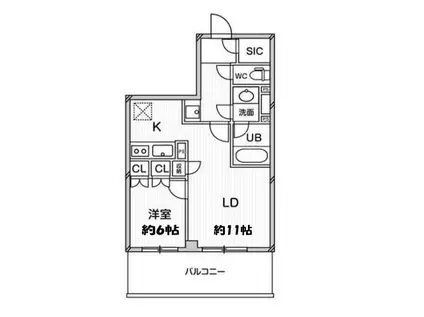 ドゥーエ大宮(1LDK/7階)の間取り写真