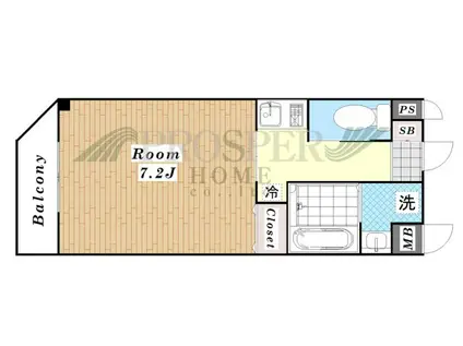 ル・クール今里(1K/4階)の間取り写真