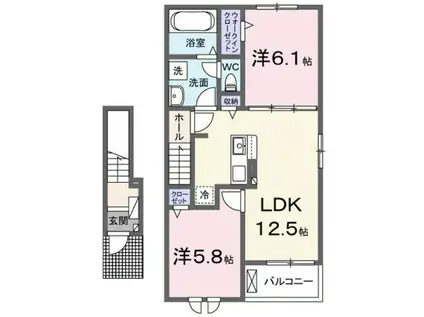 リコルディ(2LDK/2階)の間取り写真