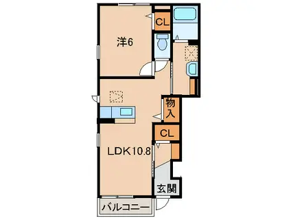 コルテーゼ III(1LDK/1階)の間取り写真