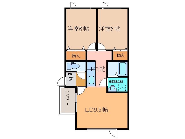 エクステリアI(2LDK/2階)の間取り写真