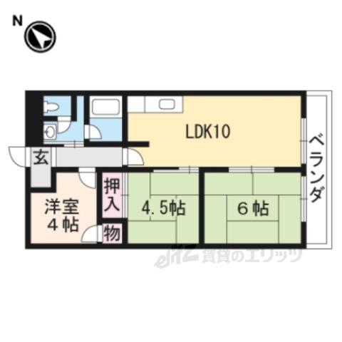 シャレー富士美台(3LDK/3階)の間取り写真