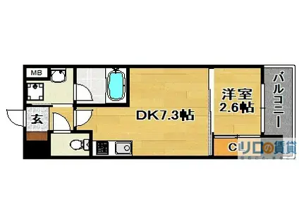 コンフォリア・リヴ淡路(1DK/5階)の間取り写真